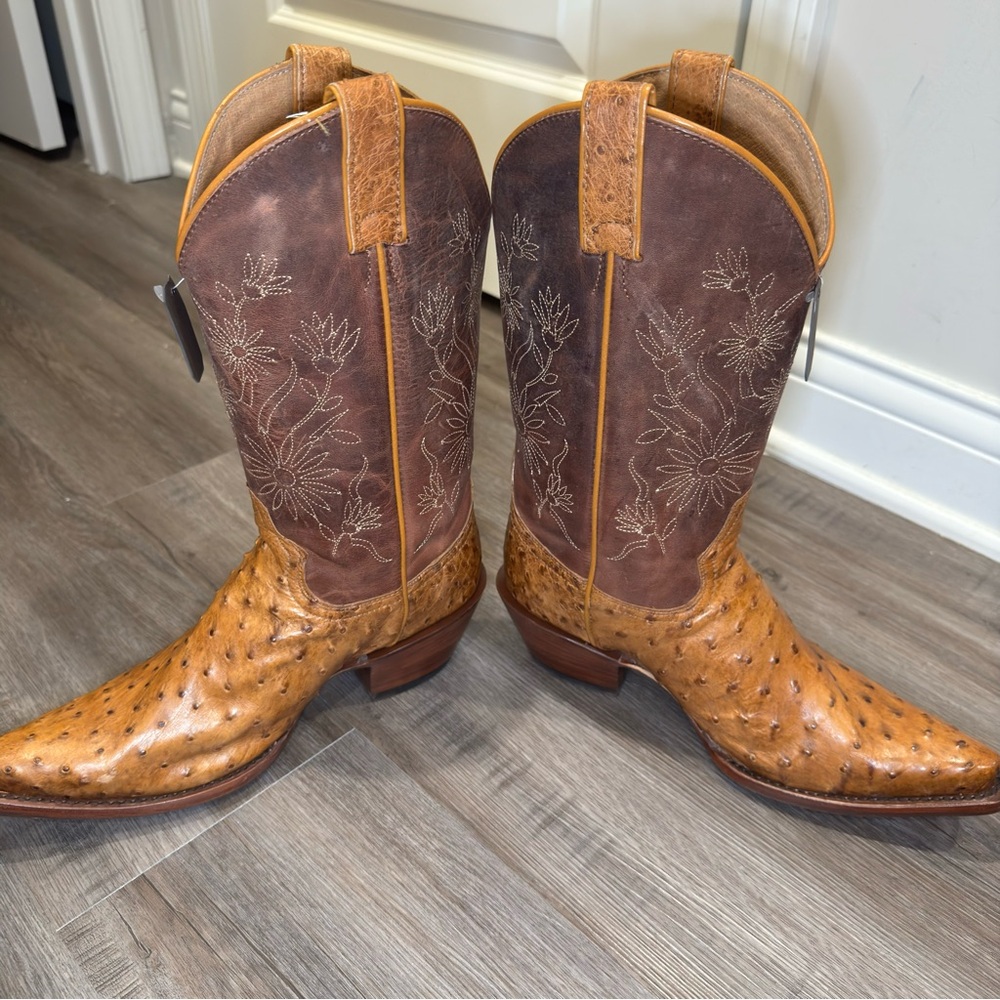 Shyanne Daisie Exotic Ostrich Full Quill Western Cowboy Boots - Picture 7 of 13